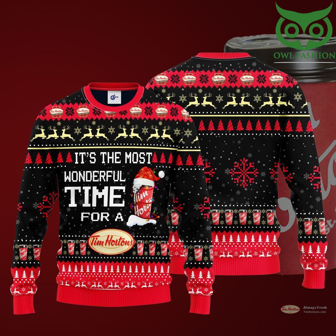 124 Most Wonderful Time For A Tim Hortons Christmas Sweater