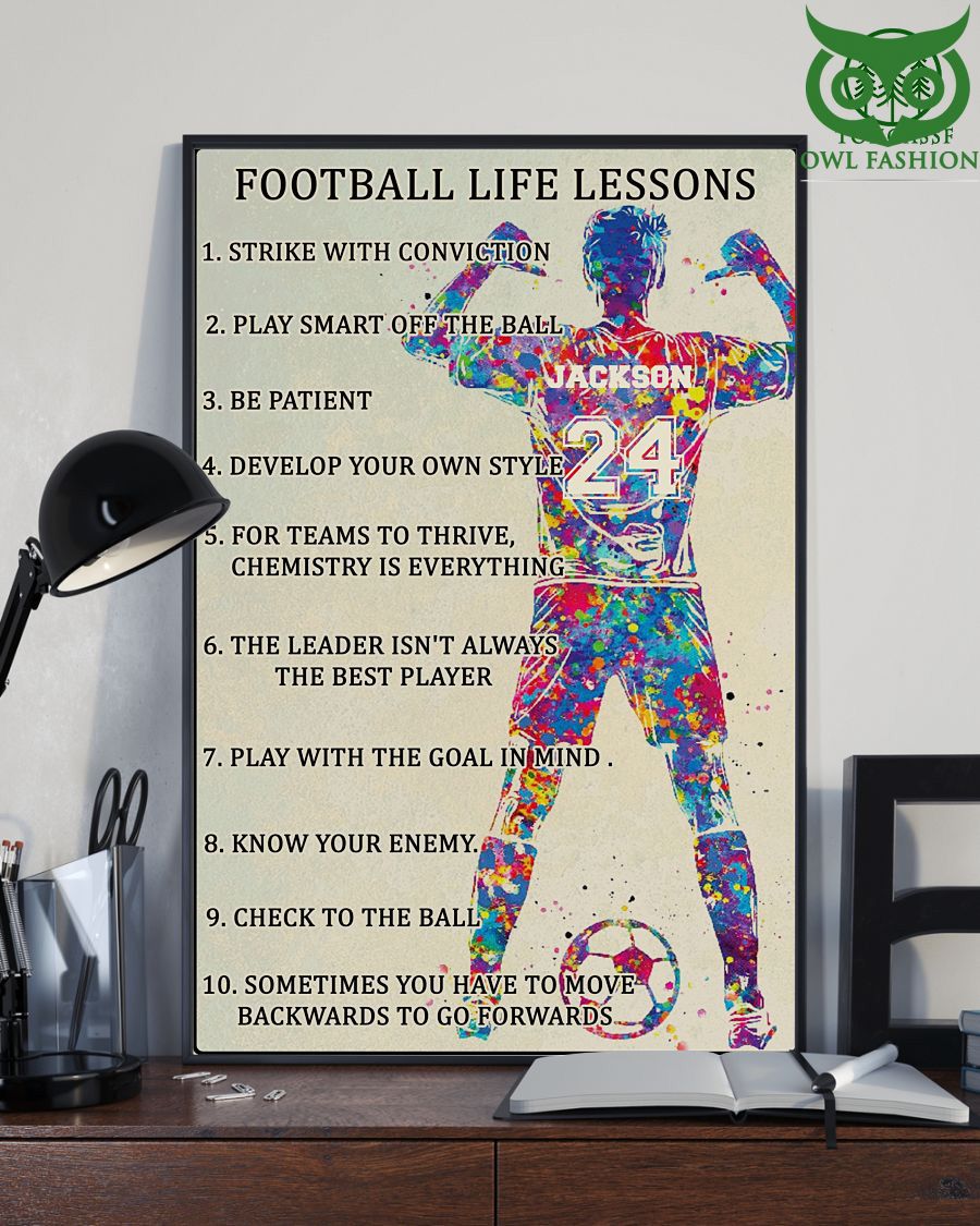 84 Personalized football life lessons soccer poster