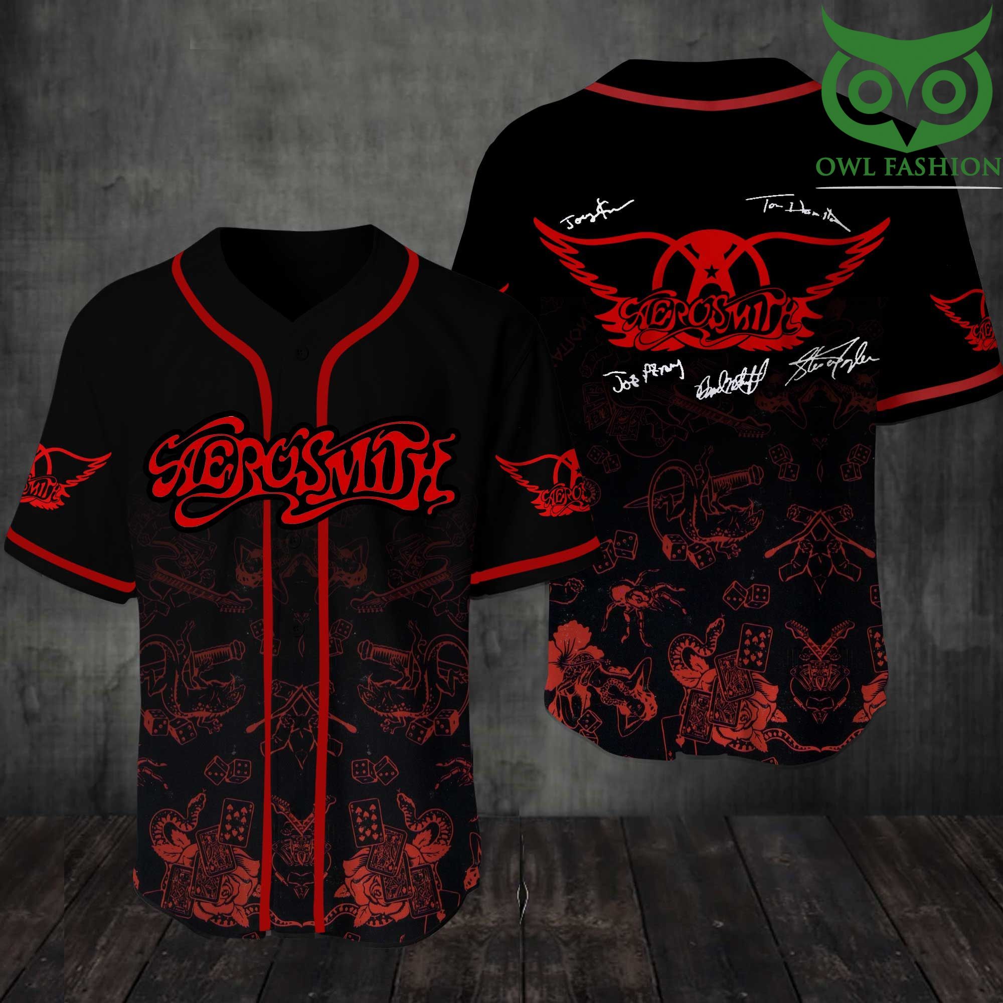 110 Aerosmith Baseball Jersey Shirt