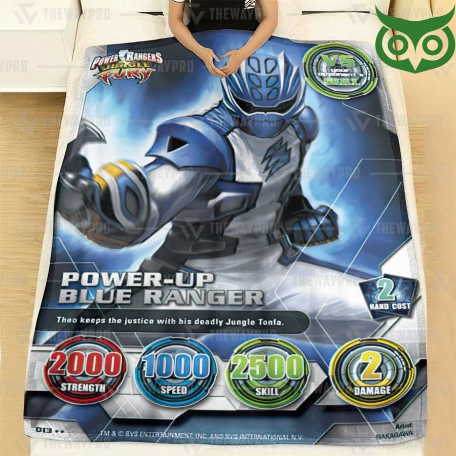 103 Power Rangers Jungle Fury Blue Ranger Limited Fleece Blanket