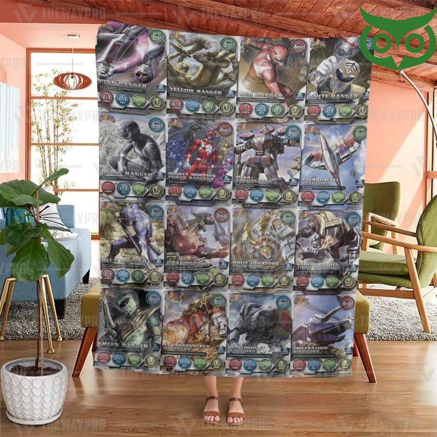 33 Mighty Morphin Power Rangers Cards Limited Fleece Blanket