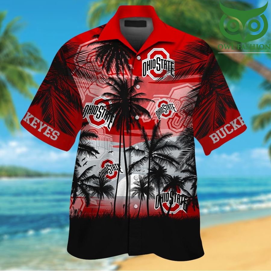 NCAA Ohio State Buckeyes Tropical Hawaiian Shirt Men Women Shorts