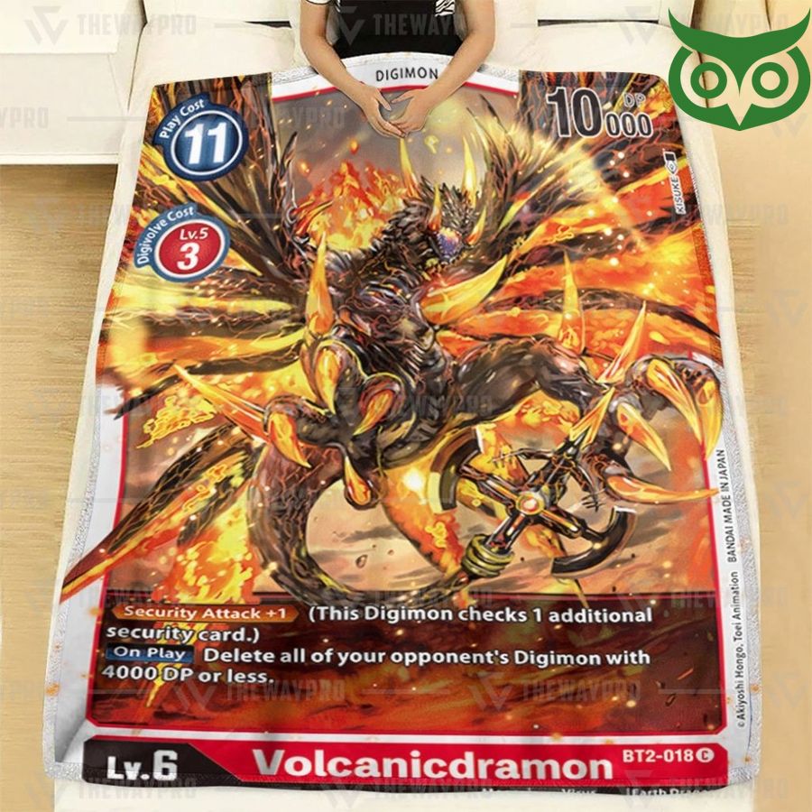 15 Digimon Volcanicdramon Fleece Blanket High Quality