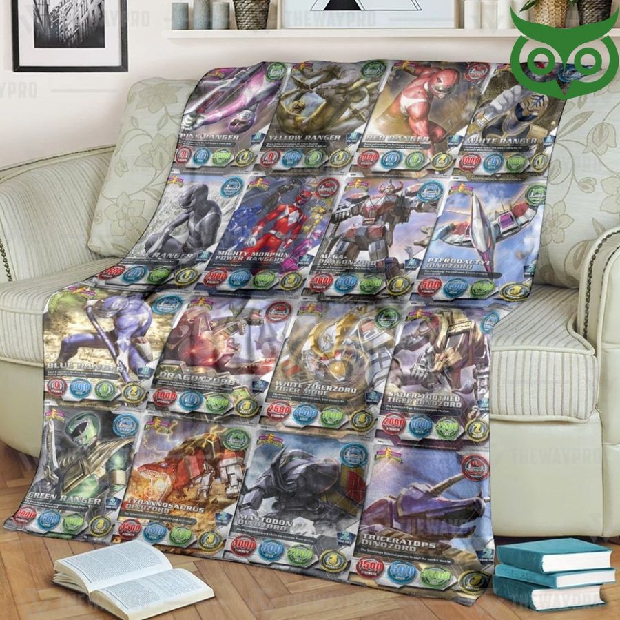 Mighty Morphin Power Rangers Cards Limited Fleece Blanket