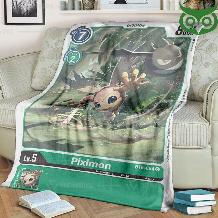 56 Digimon Piximon Fleece Blanket High Quality