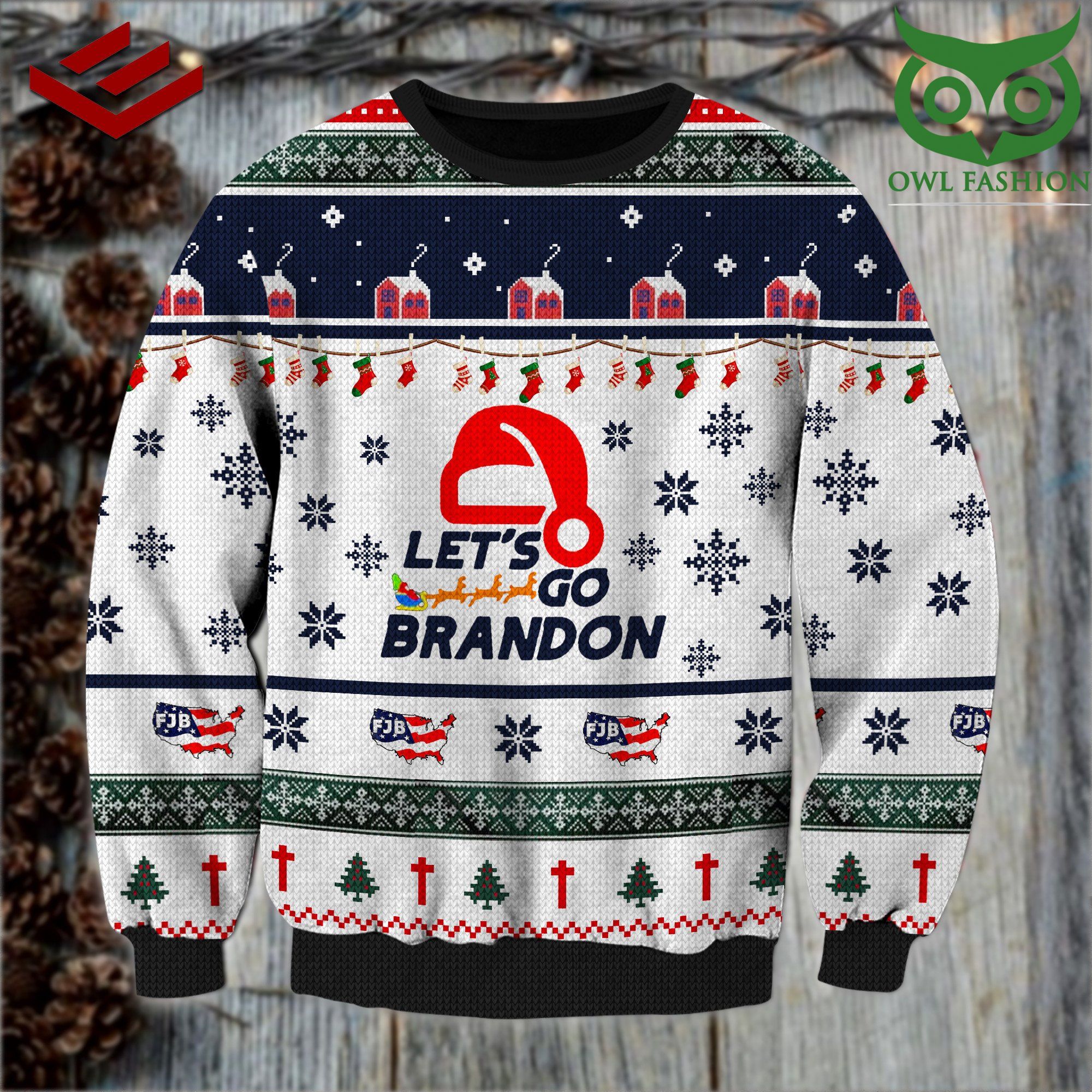 71 FJB Lets go brandon Christmas Ugly Sweater