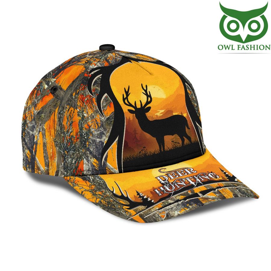 4 Hunting Deer in Night Forest Classic Cap