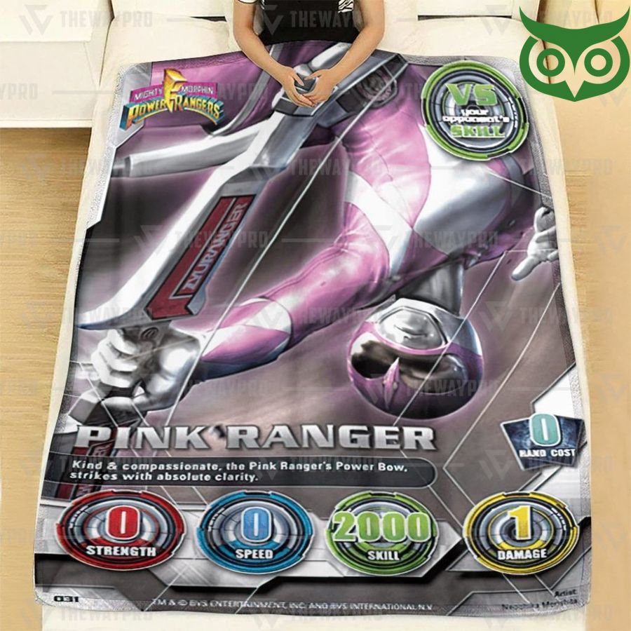 55 Mighty Morphin Pink Power Ranger Limited Fleece Blanket