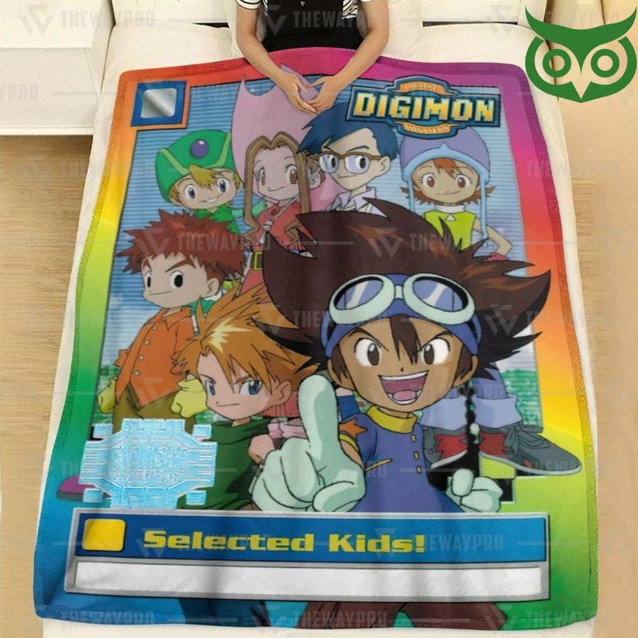 72 Digimon Selected Kids Fleece Blanket High Quality