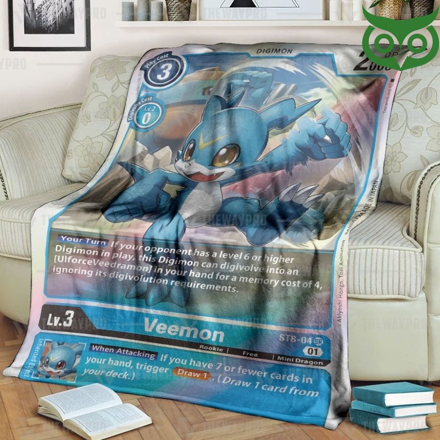 29 Digimon Veemon Fleece Blanket High Quality