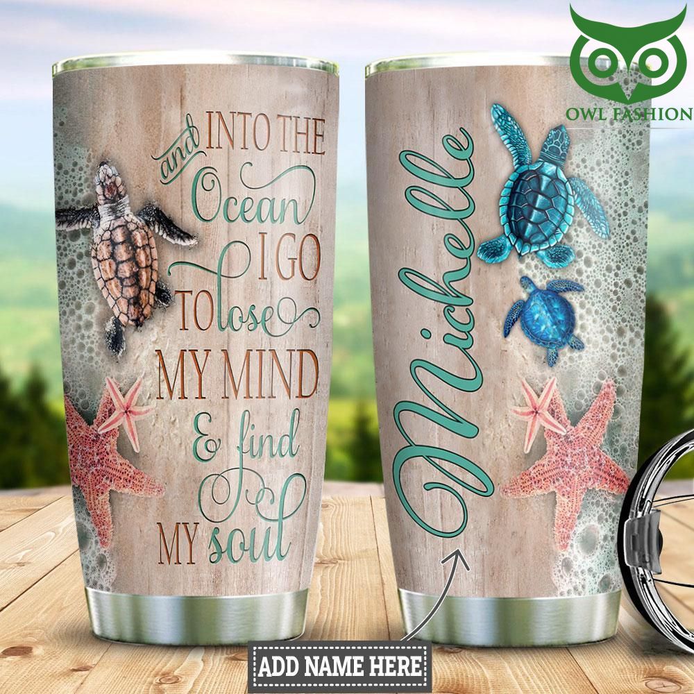 Personalized Into the Ocean Turtle Stainless Steel Tumbler
