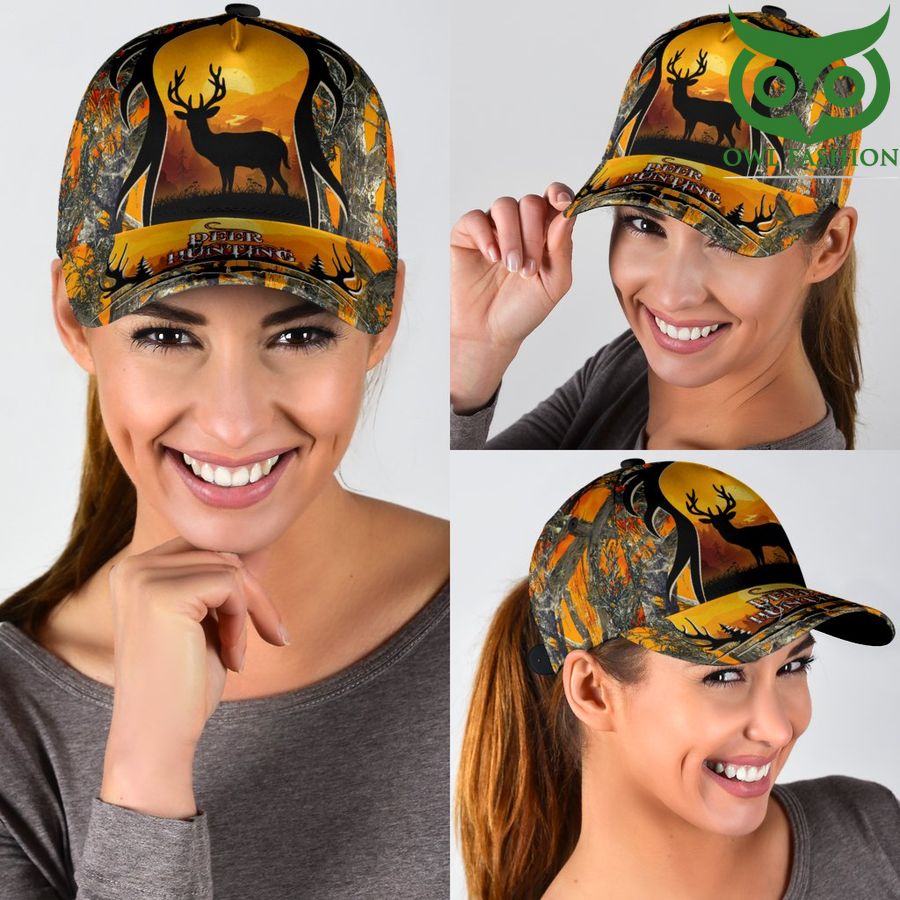 7 Hunting Deer in Night Forest Classic Cap