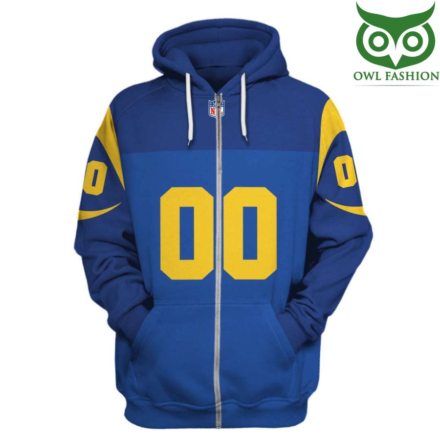 2 Custom Name Number NFL Los Angeles Rams 3D hoodie sweatshirt