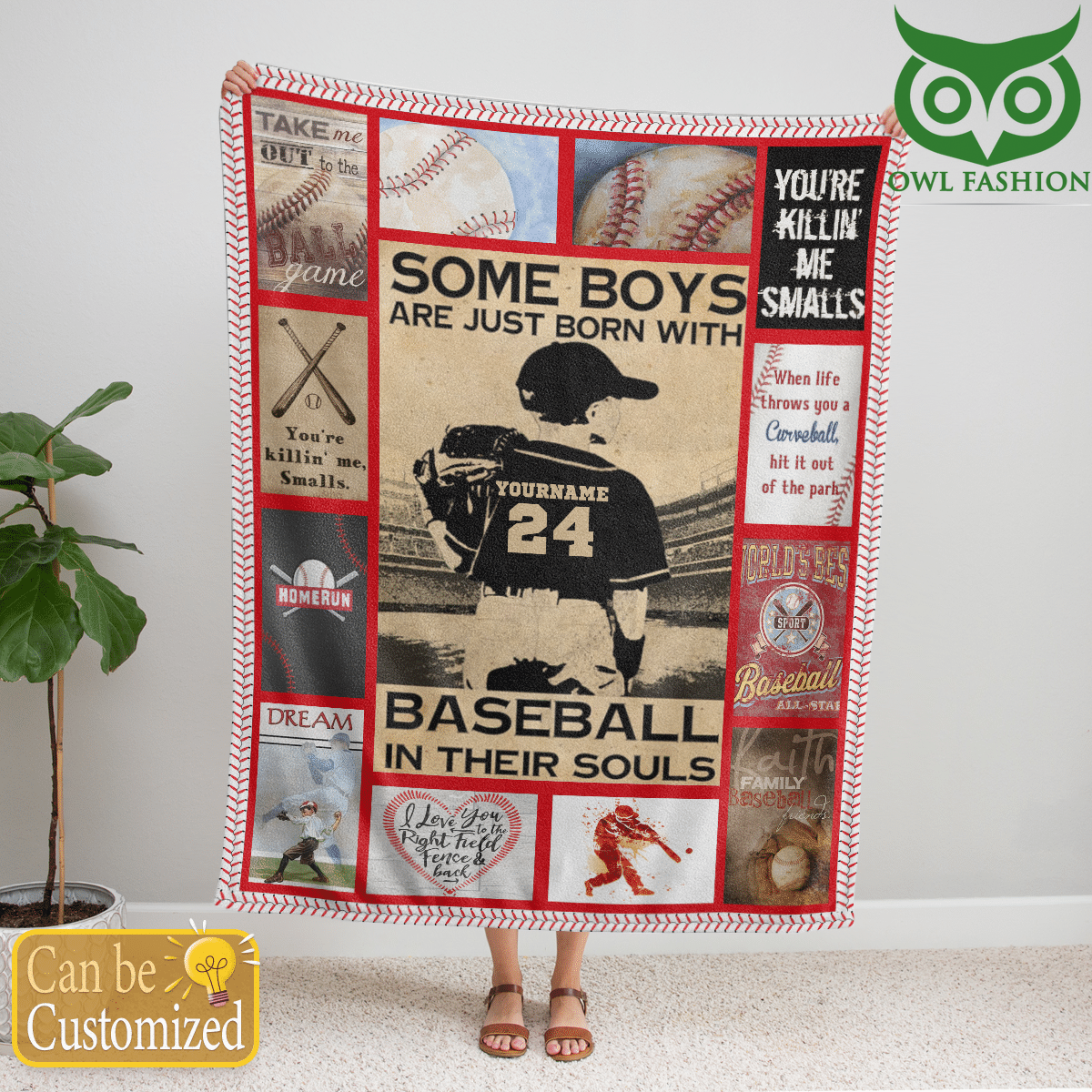 109 Some boys are just born with baseball in their souls Fleece blanket