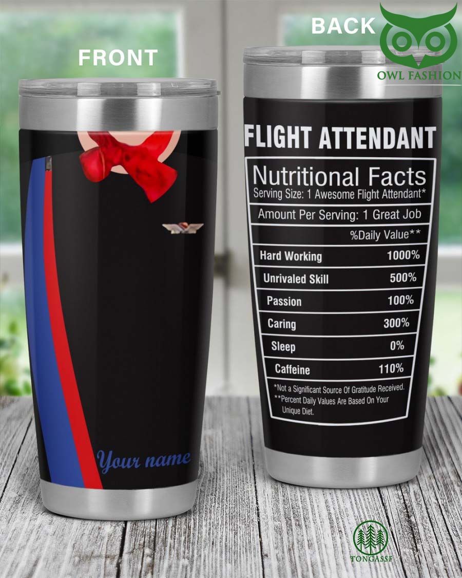90 Personalized Flight Attendant Nutritional Facts Tumbler