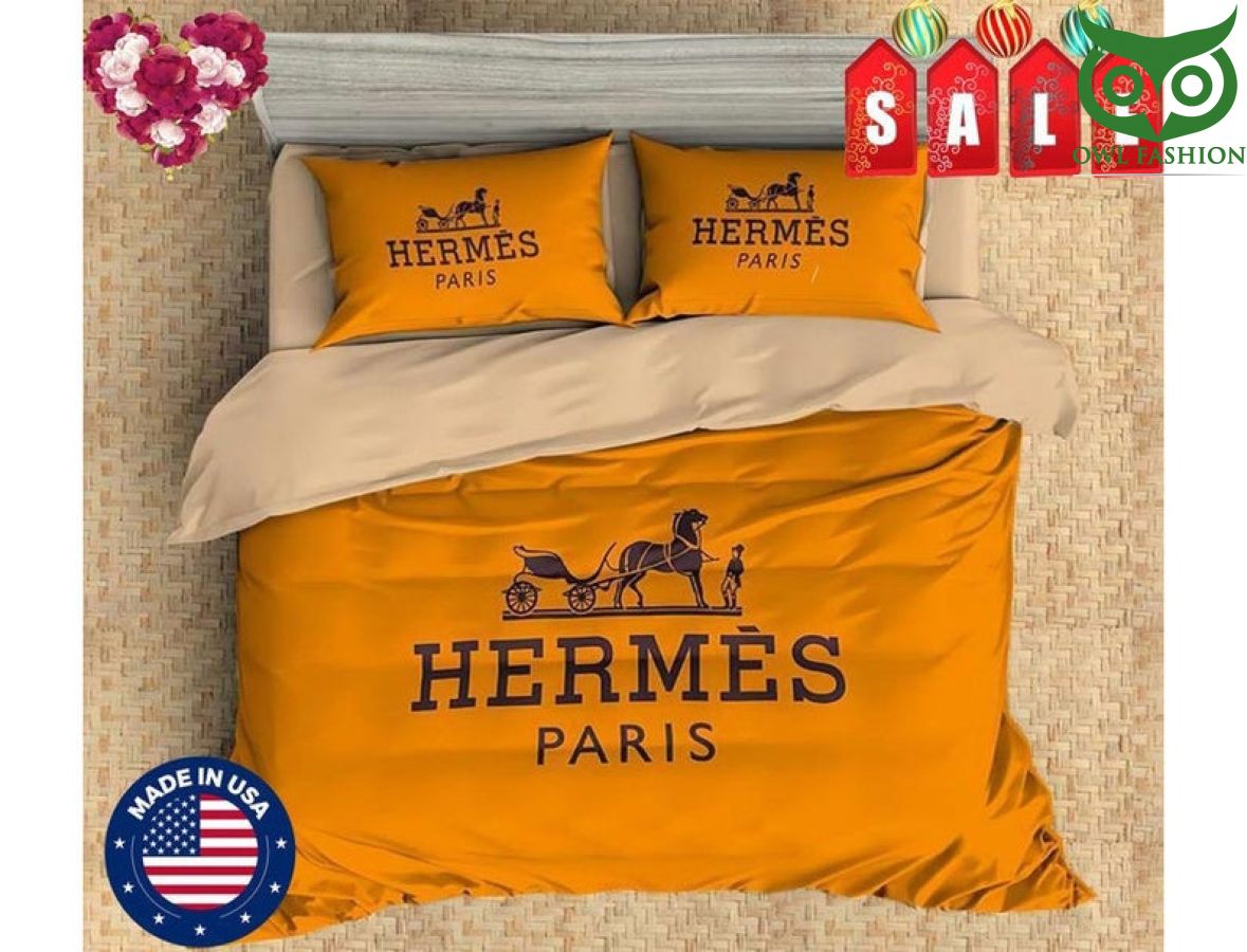 87 Hermes Paris with logo bedding set