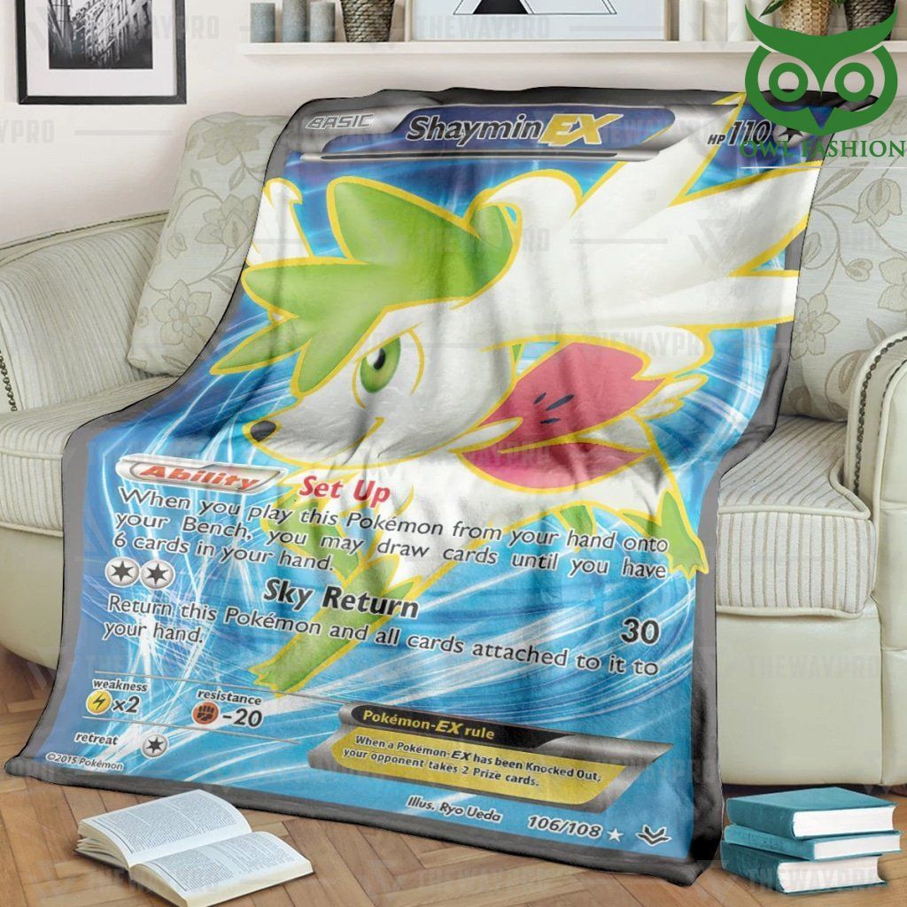 Anime Pokemon Haymin EX Roaring Skies Fleece Blanket High Quality