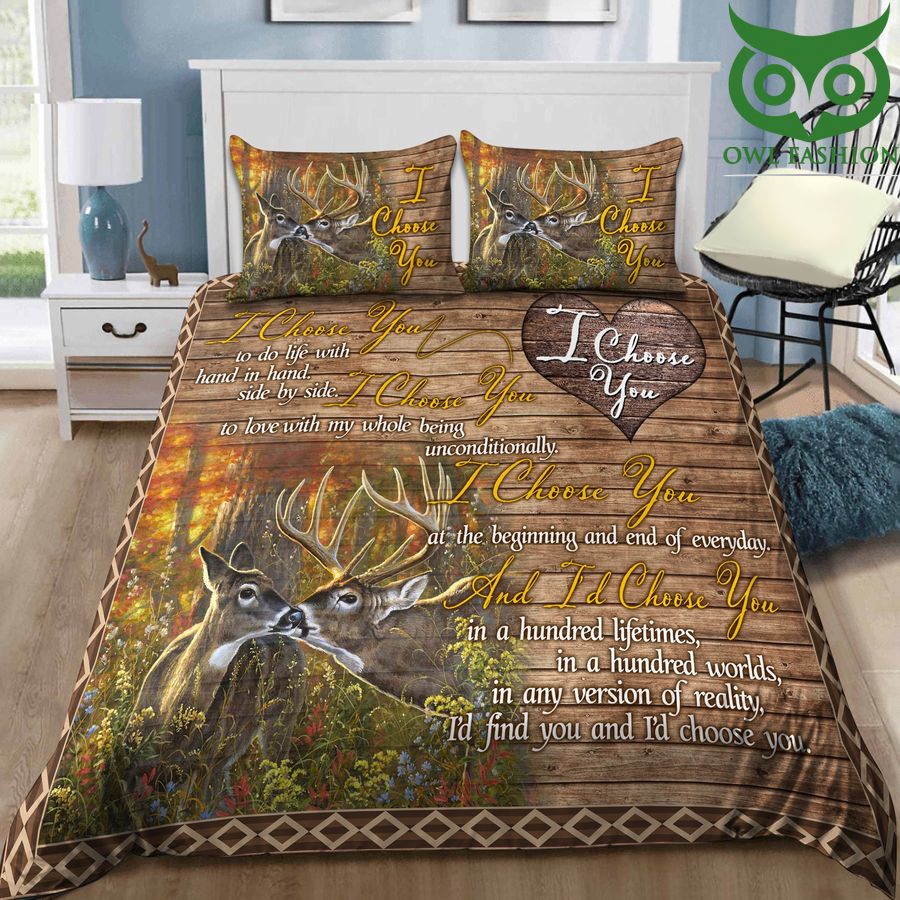 9 Romantic Deers in Love for Couple Bedding Set