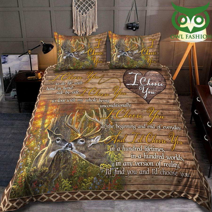 11 Romantic Deers in Love for Couple Bedding Set