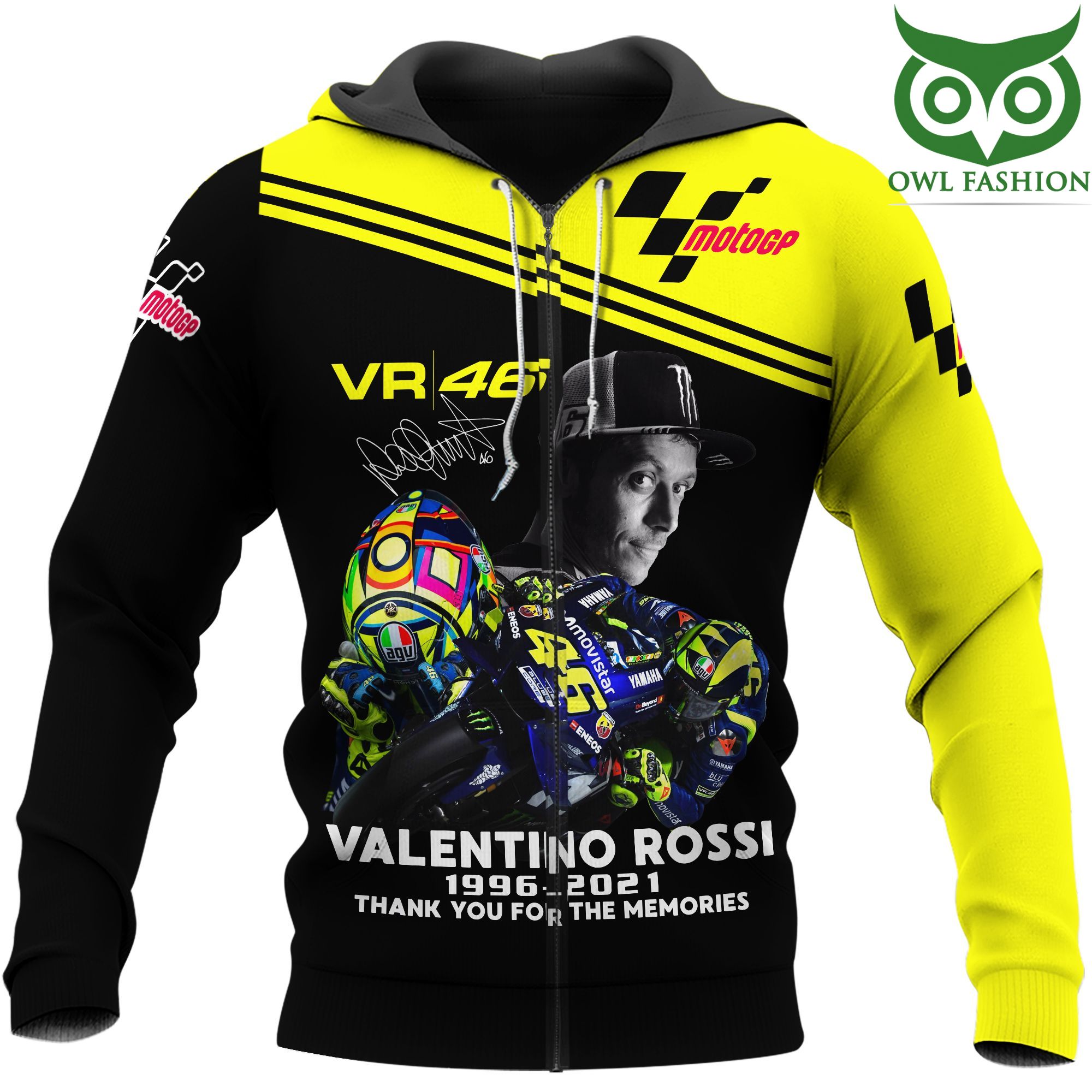 108 Valentino Rossi VR46 motoGP 3D hoodie