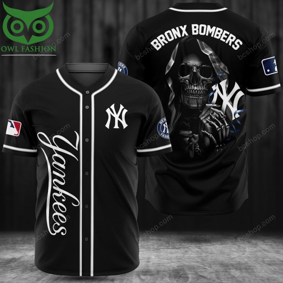 28 New York Yankees BronX Bombers Skull baseball Jersey shirt