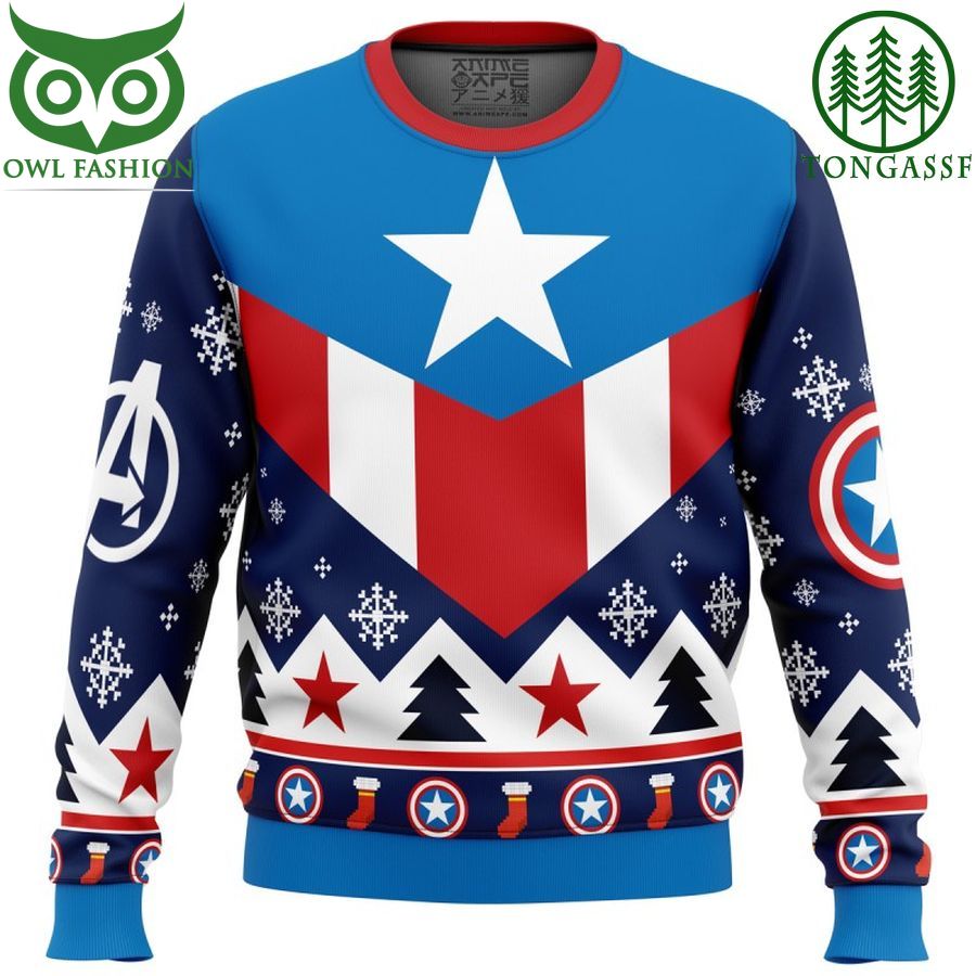 173 Captain America Ugly Christmas Sweater