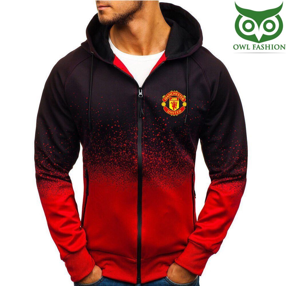 60 Manchester United MUFC gradient zip hoodie
