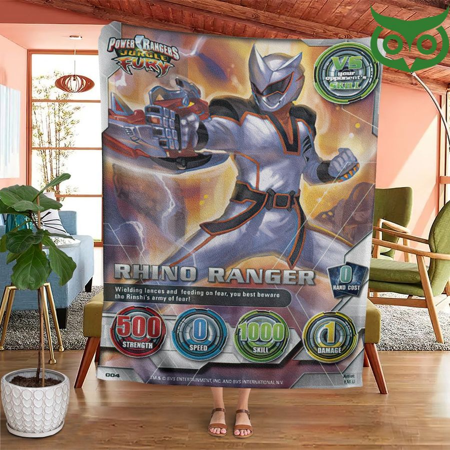 117 Power Rangers Jungle Fury Rhino Ranger Limited Fleece Blanket