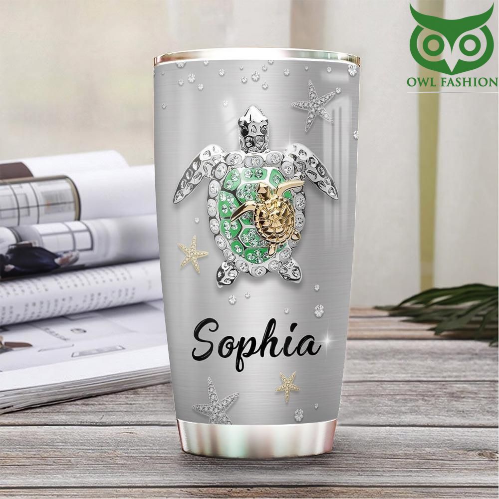 8 Personalized Turtle Advice Jewelry Style Stainless Steel Tumbler