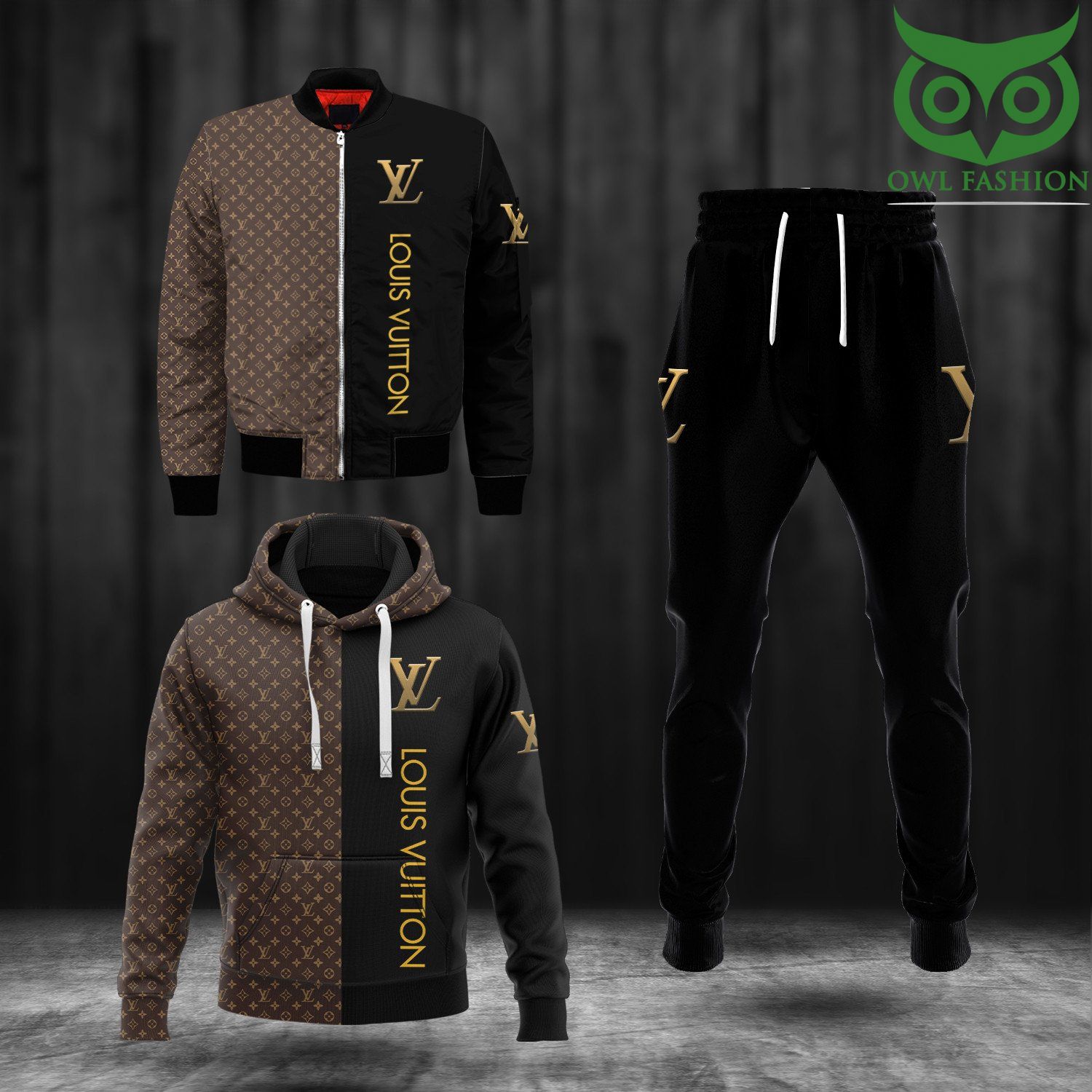 2 Louis Vuitton fashion hoodie and pants LUXURY