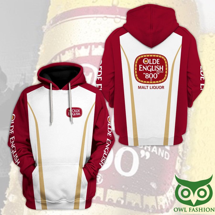 22 Olde English 800 Malt Liquor White and Red 3D Hoodie