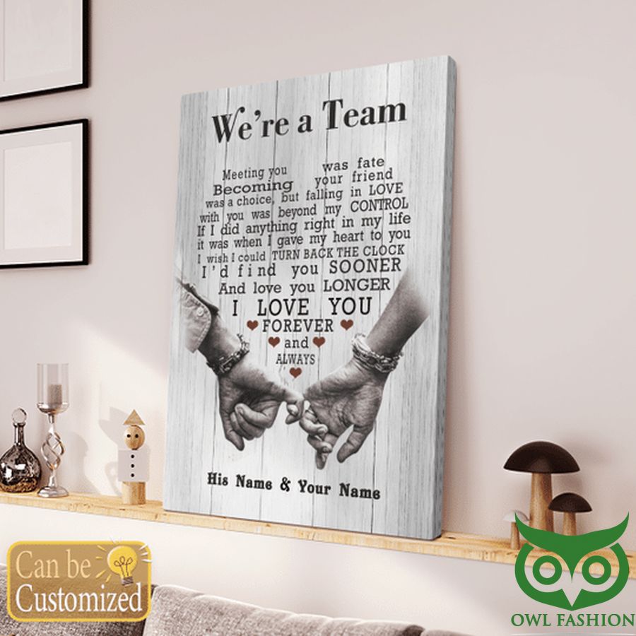 4 Hand in hand LOVE YOU FOREVER AMAZING GIFT FOR HUSBAND Canvas