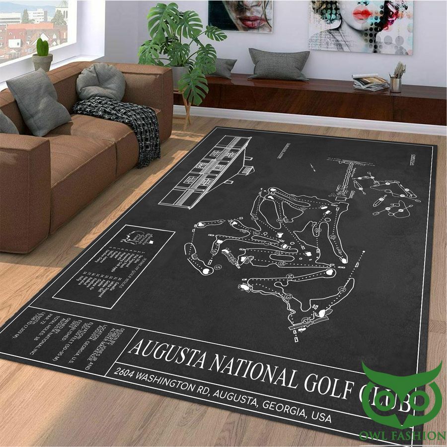 17 Augusta National Golf Club black version Area Rug