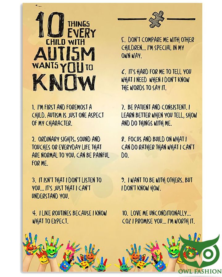 10 things Autism child wants you know Poster