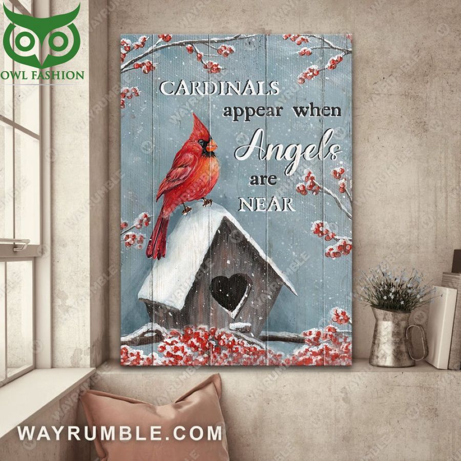 Cardinals appear when angels are near Vertial Canvas