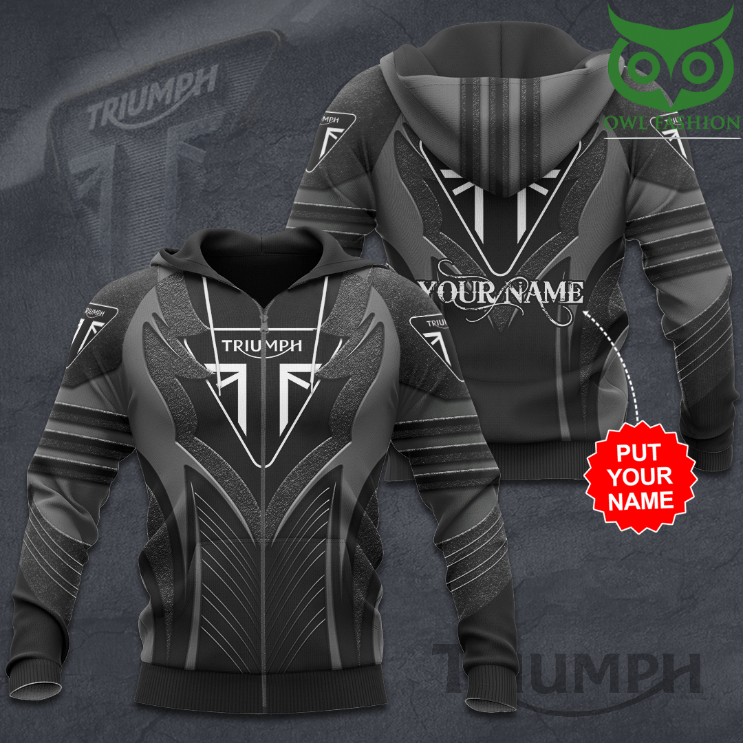 Personalized Triumph motorcycles black 3D Hoodie