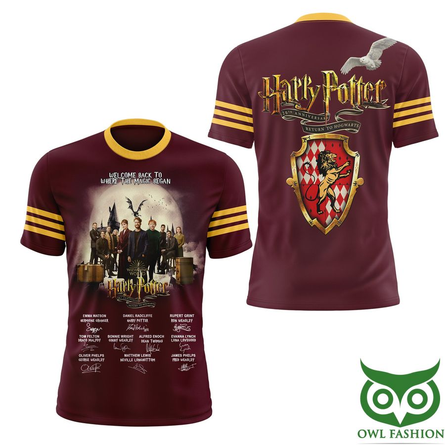 Premium Harry Potter Return To Hogwarts Gryffindor 3D Shirt