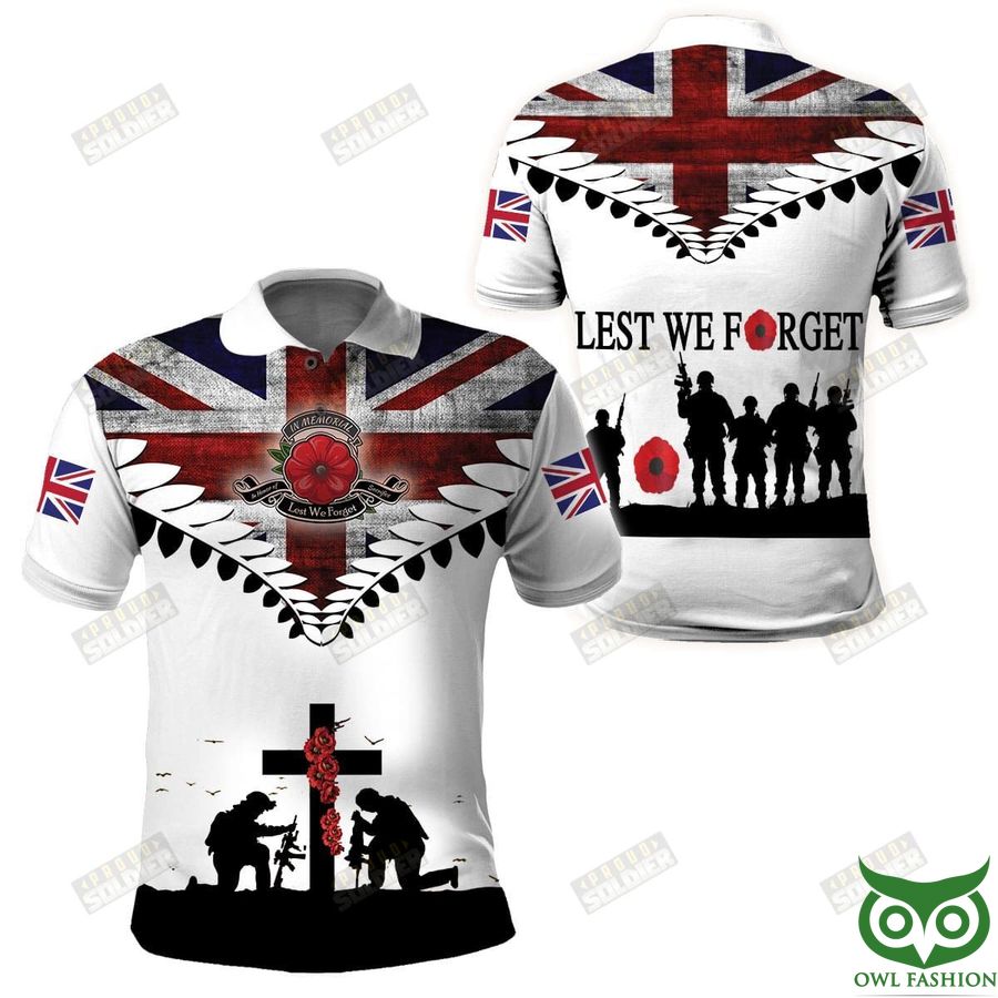UK Veterans Lest We Forget 3D shirt