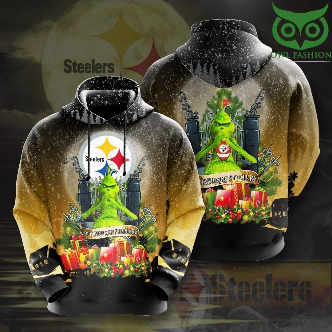 NFL Pittsburgh Steelers Grinch Snow Christmas 3D Hoodie