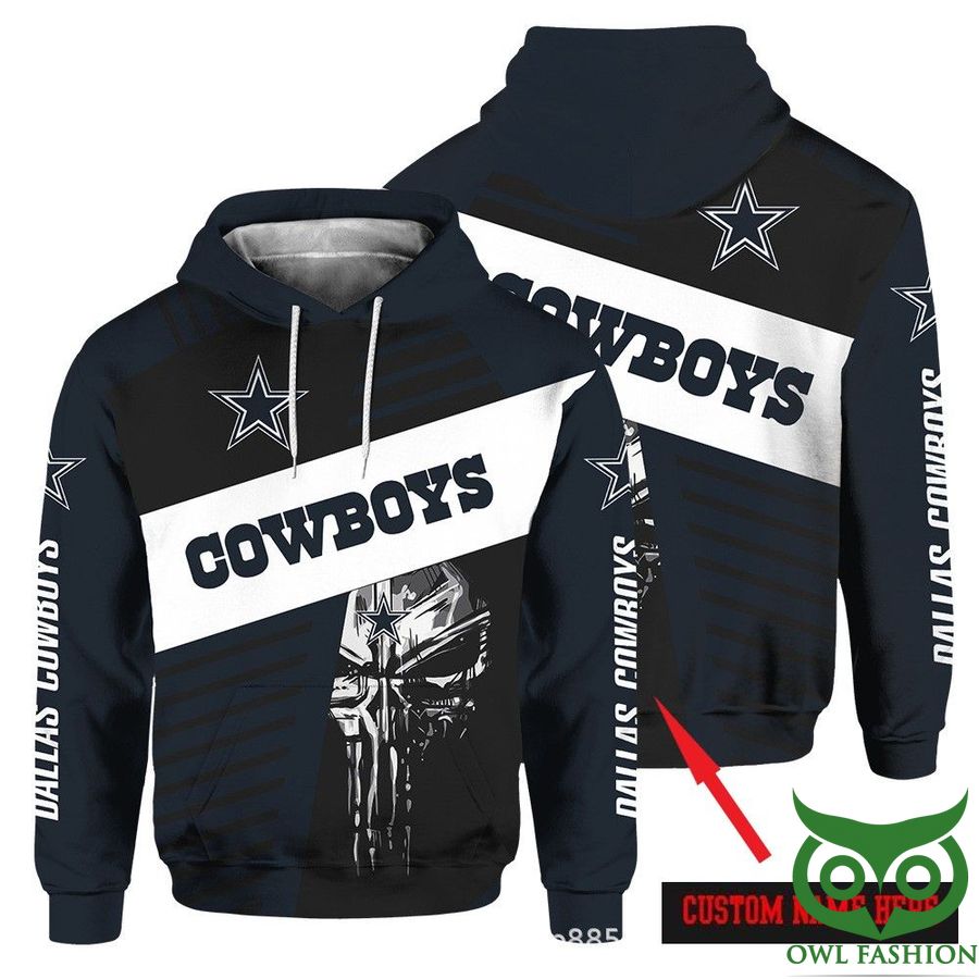 PERSONALIZED DALLAS COWBOYS SKULL HOODIE 3D