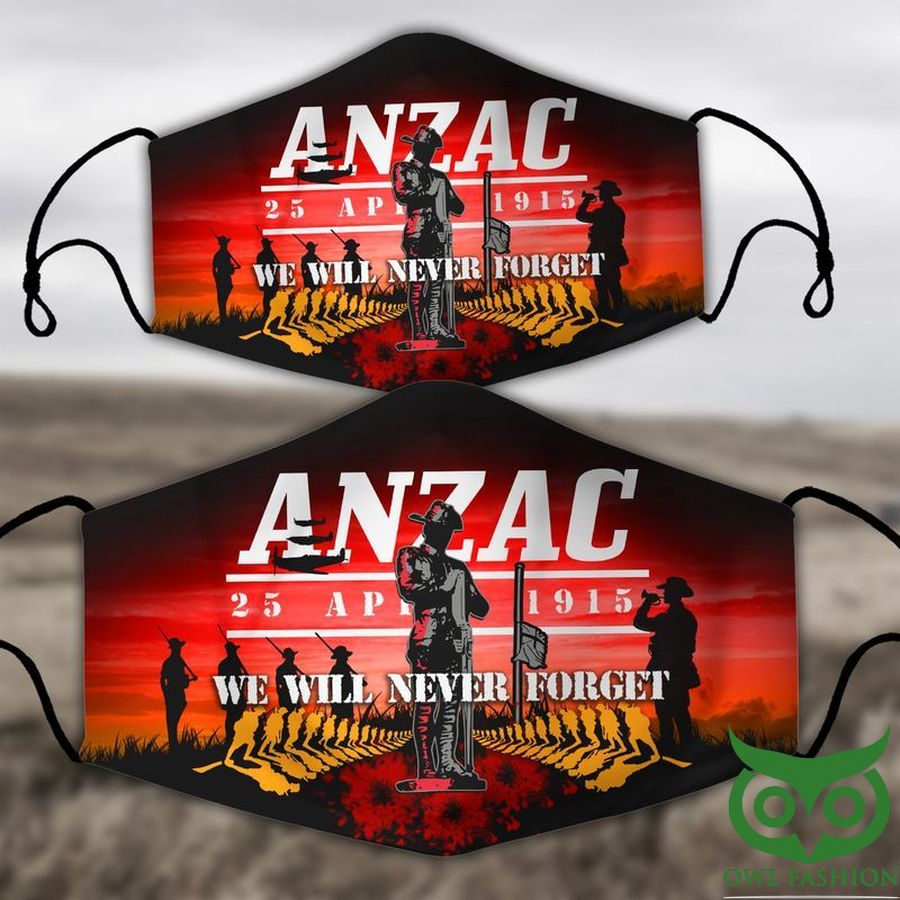 Anzac 25 Apr 1915 We will never forget facemask