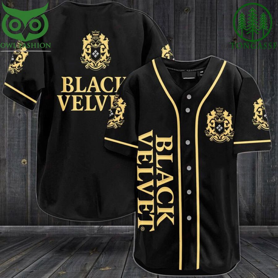 Black Velvet Baseball Jersey Shirt
