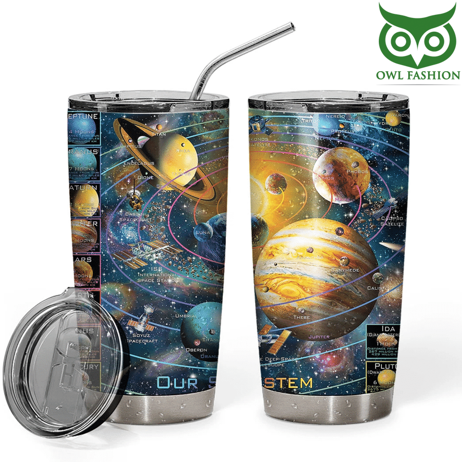 3D OUR SOLAR SYSTEM CUSTOM Name TUMBLER Cup