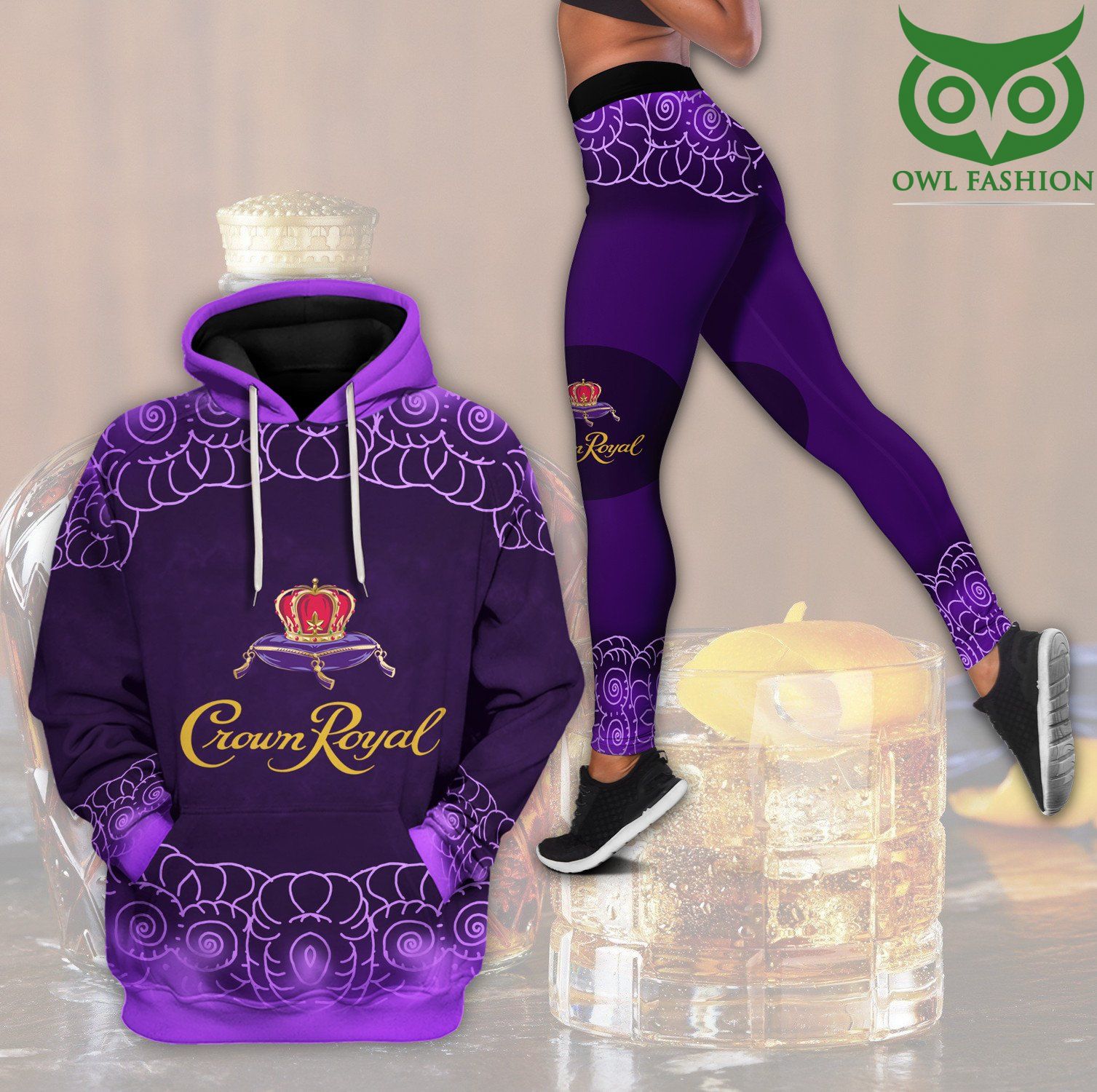 Crown Royal purple Hoodie and Legging combo