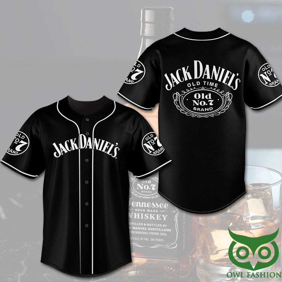 Jack Daniels old time black Baseball Jersey Shirt