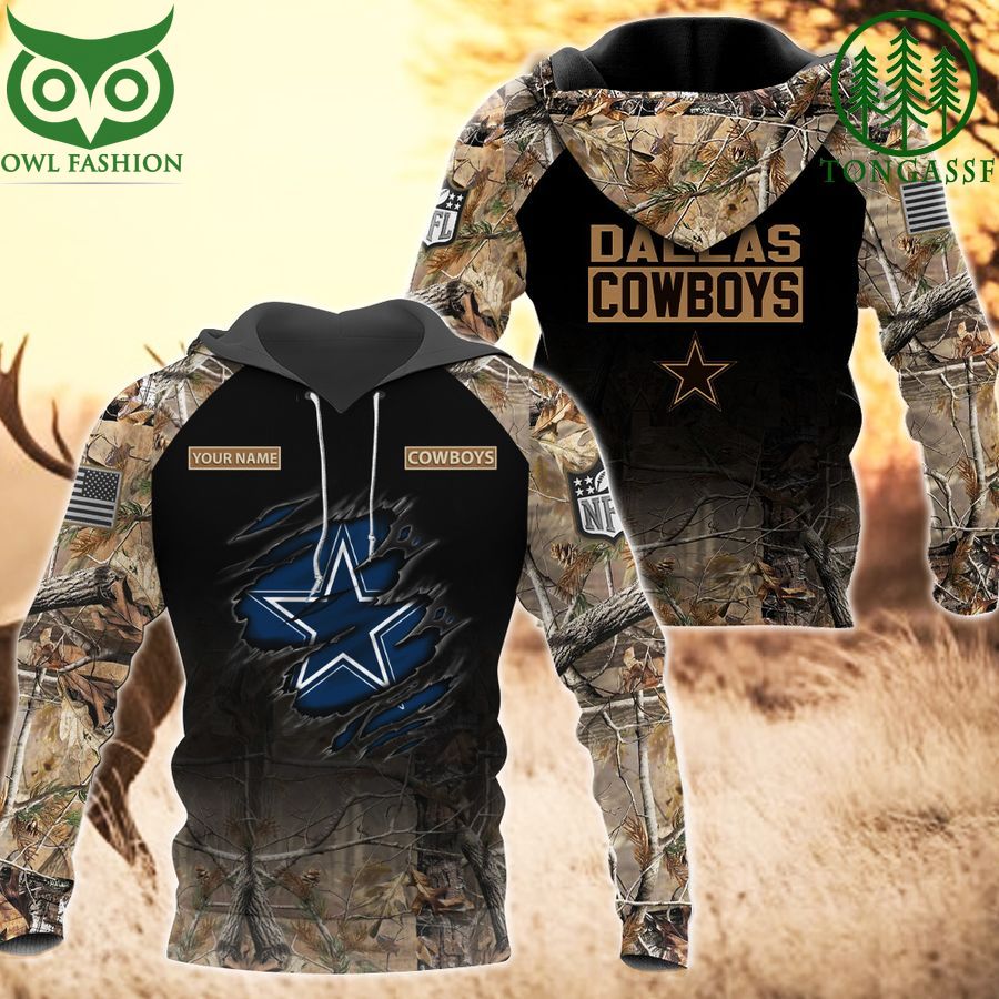 NFL Dallas Cowboys hunting camo Shirt 3D Personalized