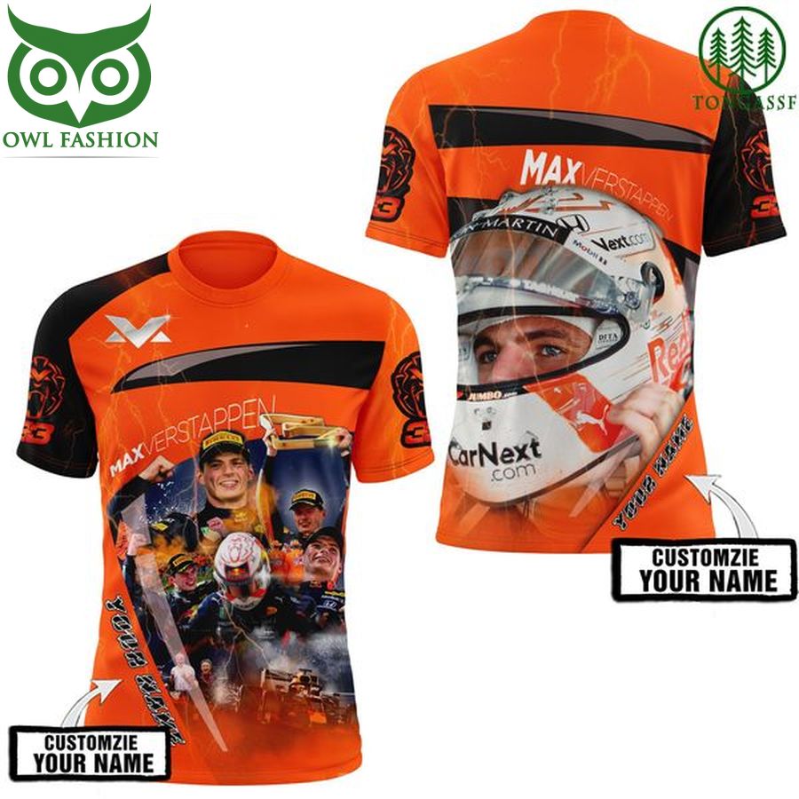 Maxverstappen F1 Formula Champion Custom Orange Shirt 3D