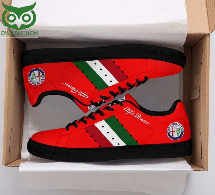Alfa Romeo Color lines in Red Stan Smith Shoes