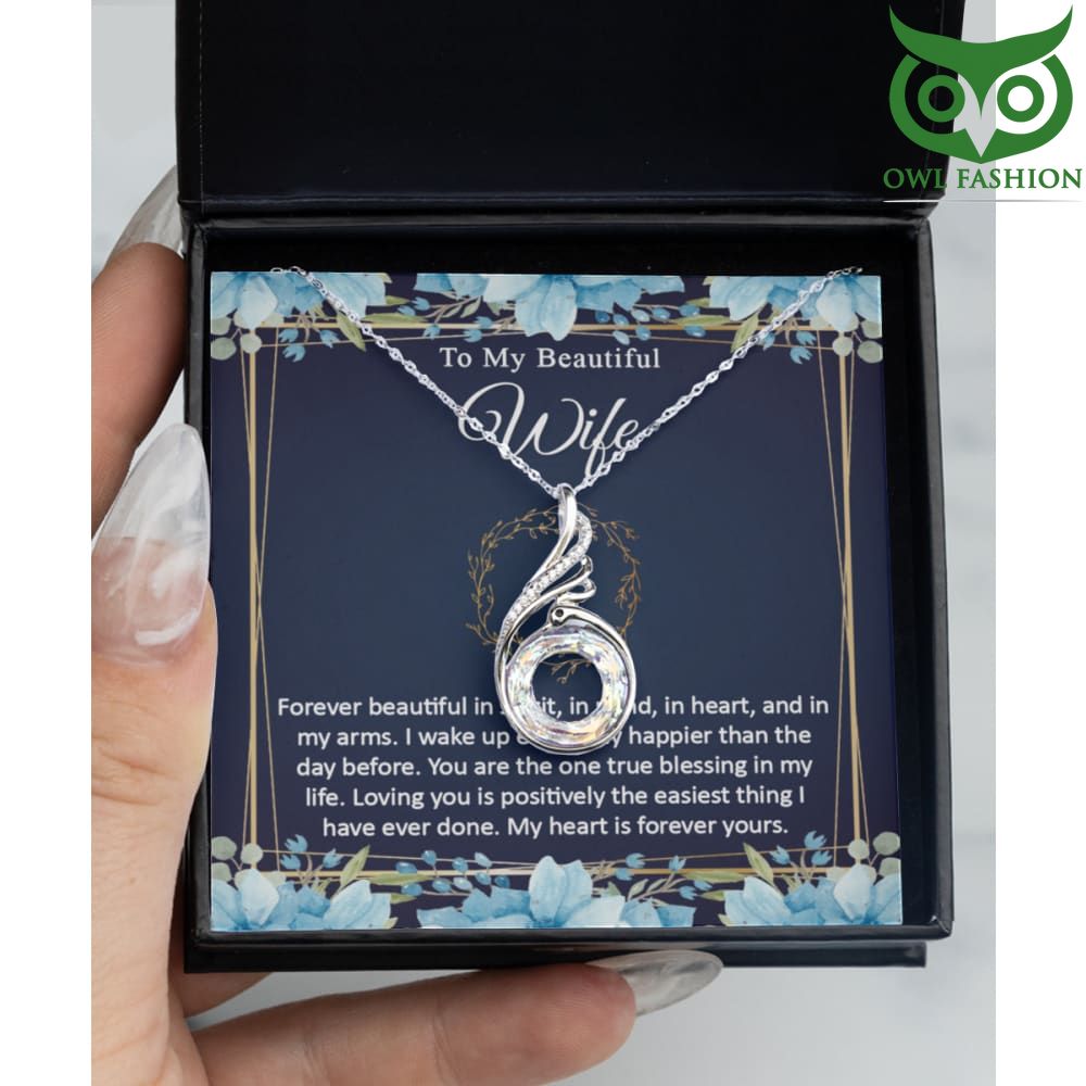 Crystal Swan One true blessing Valentine Silver Necklace
