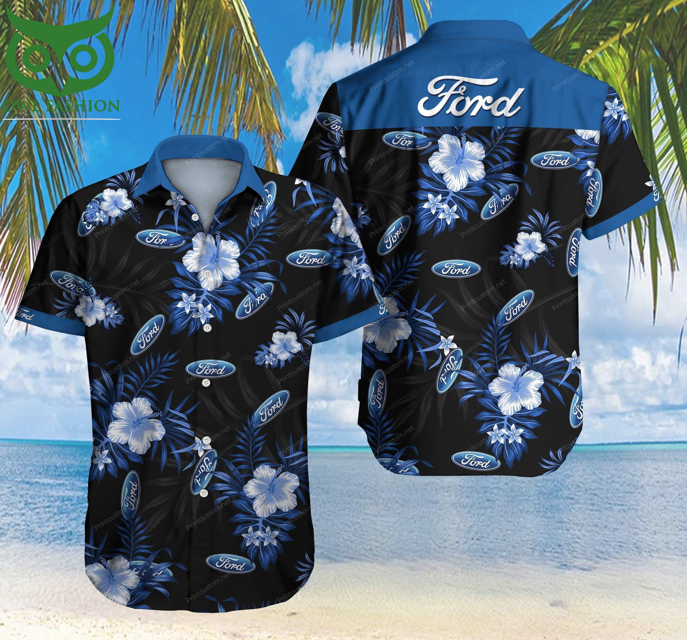 Ford Hawaiian Shirt Summer Shirt